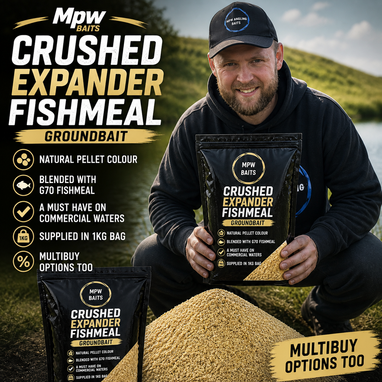 MPW CRUSHED EXPANDER FISHMEAL GROUNDBAIT 1KG